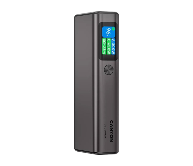 CANYON Powerbank OnPower 230 TFT 20000 mAh PD130W Ciemnoszary - 1320628 - zdjęcie 2